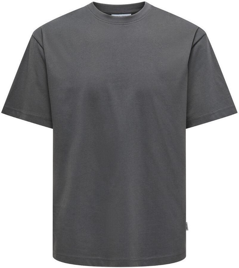 Only & Sons Gestreepte relaxte pasvorm tee Gray Heren