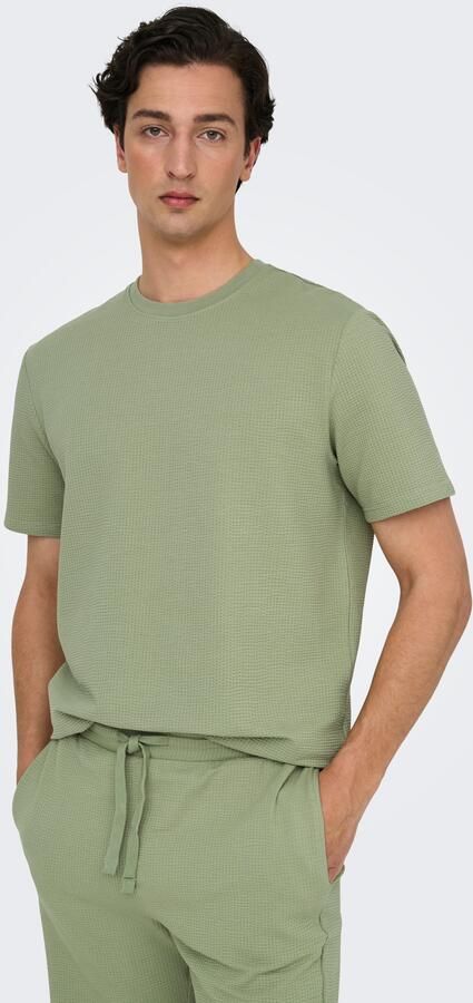 ONLY & SONS Shirt met ronde hals ONSKIAN LIFE REG SEERSUCKER SS TEE NOOS - Foto 7