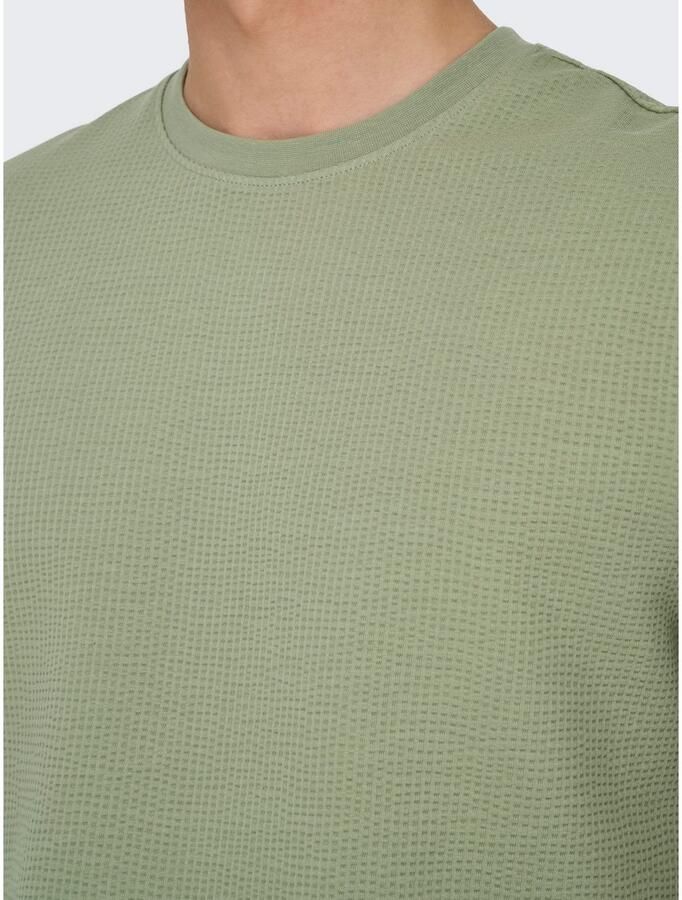 ONLY & SONS Shirt met ronde hals ONSKIAN LIFE REG SEERSUCKER SS TEE NOOS - Foto 2