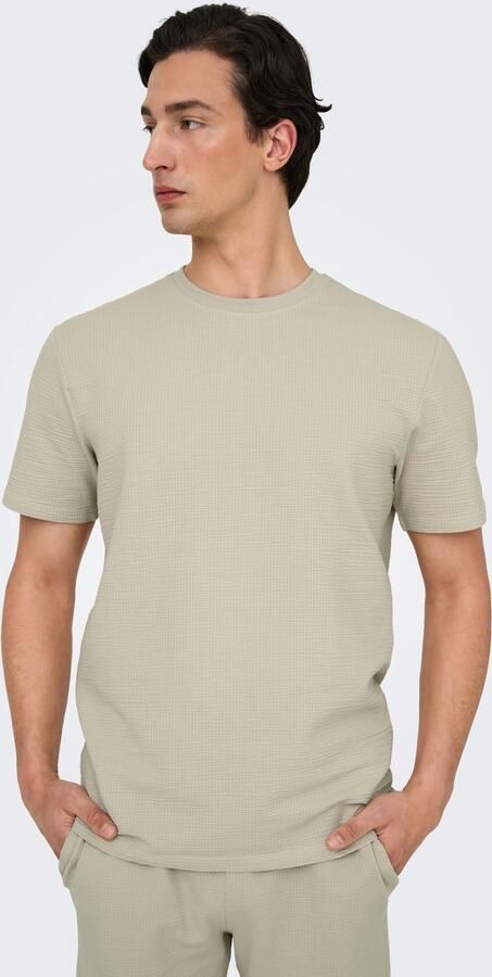 ONLY & SONS Shirt met ronde hals ONSKIAN LIFE REG SEERSUCKER SS TEE NOOS - Foto 7