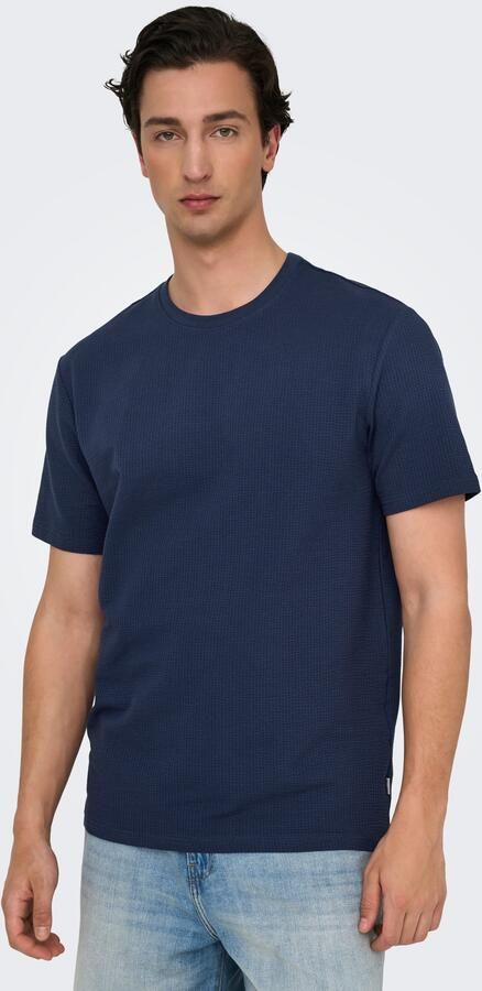 ONLY & SONS Shirt met ronde hals ONSKIAN LIFE REG SEERSUCKER SS TEE NOOS - Foto 5