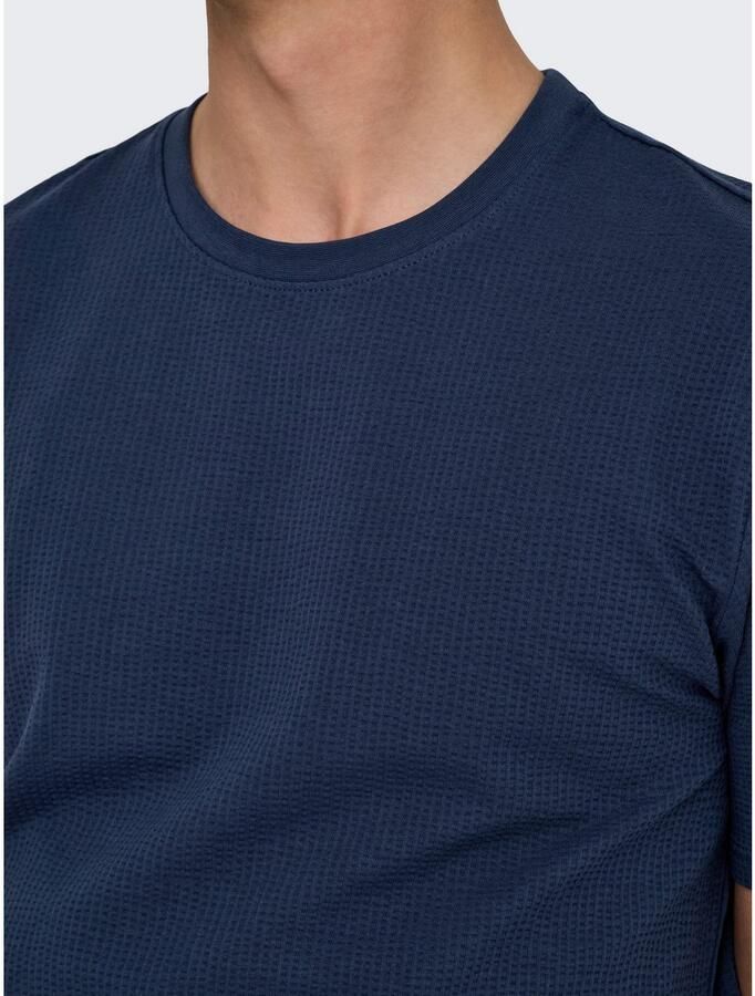 ONLY & SONS Shirt met ronde hals ONSKIAN LIFE REG SEERSUCKER SS TEE NOOS - Foto 2