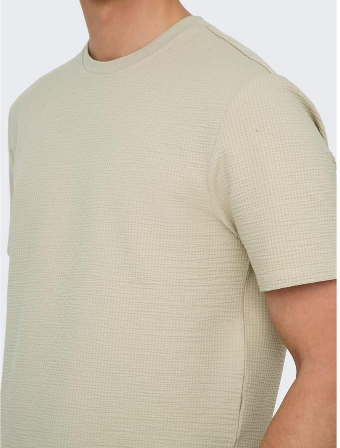 ONLY & SONS Shirt met ronde hals ONSKIAN LIFE REG SEERSUCKER SS TEE NOOS - Foto 3