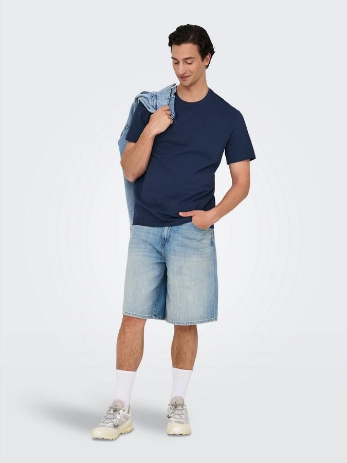 ONLY & SONS Shirt met ronde hals ONSKIAN LIFE REG SEERSUCKER SS TEE NOOS - Foto 4