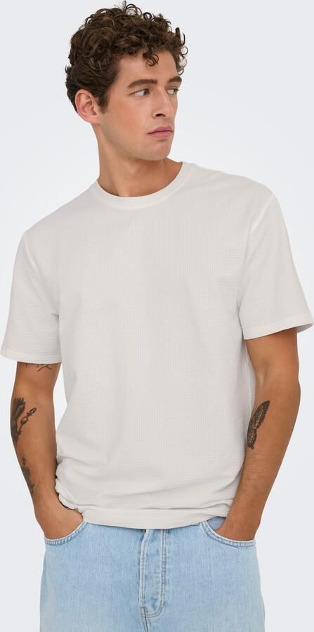ONLY & SONS Shirt met ronde hals ONSKIAN LIFE REG SEERSUCKER SS TEE NOOS - Foto 6