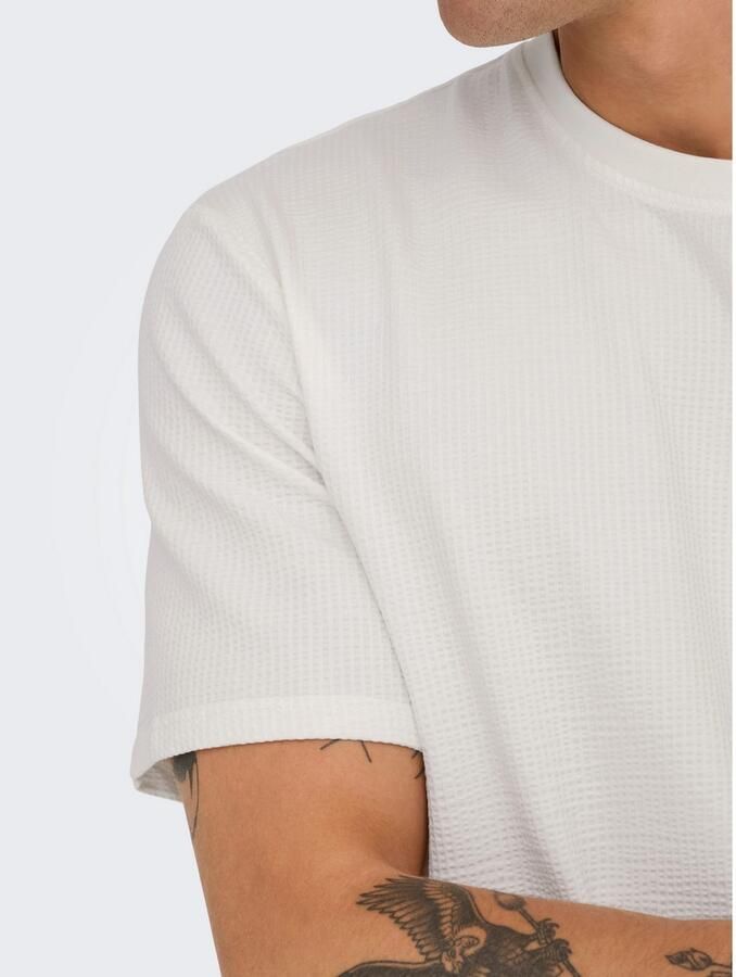 ONLY & SONS Shirt met ronde hals ONSKIAN LIFE REG SEERSUCKER SS TEE NOOS - Foto 2