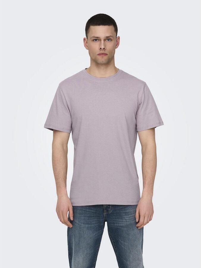 Only & Sons OYenSONS Onsmax Life REG SS Stitch TEE Noos Nirvana | Freewear Blauw Paars Heren - Foto 3