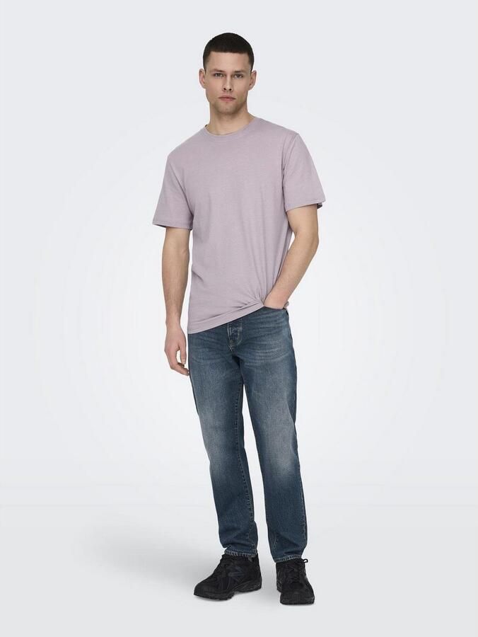 Only & Sons OYenSONS Onsmax Life REG SS Stitch TEE Noos Nirvana | Freewear Blauw Paars Heren - Foto 4