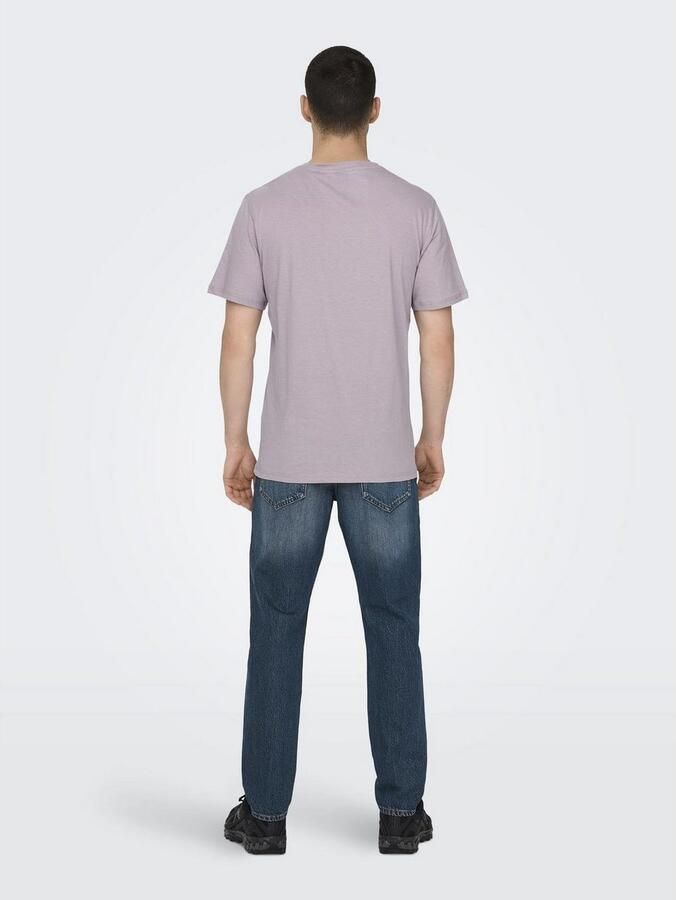 Only & Sons OYenSONS Onsmax Life REG SS Stitch TEE Noos Nirvana | Freewear Blauw Paars Heren - Foto 5