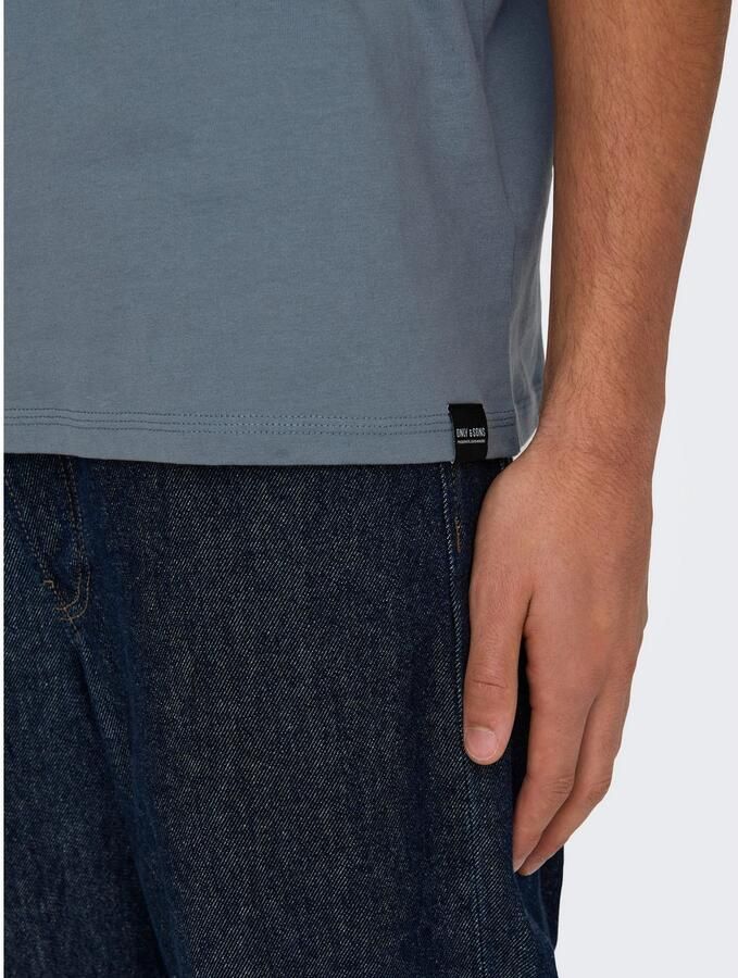 ONLY & SONS Shirt met ronde hals ONSMAX LIFE REG SS STITCH TEE - Foto 2