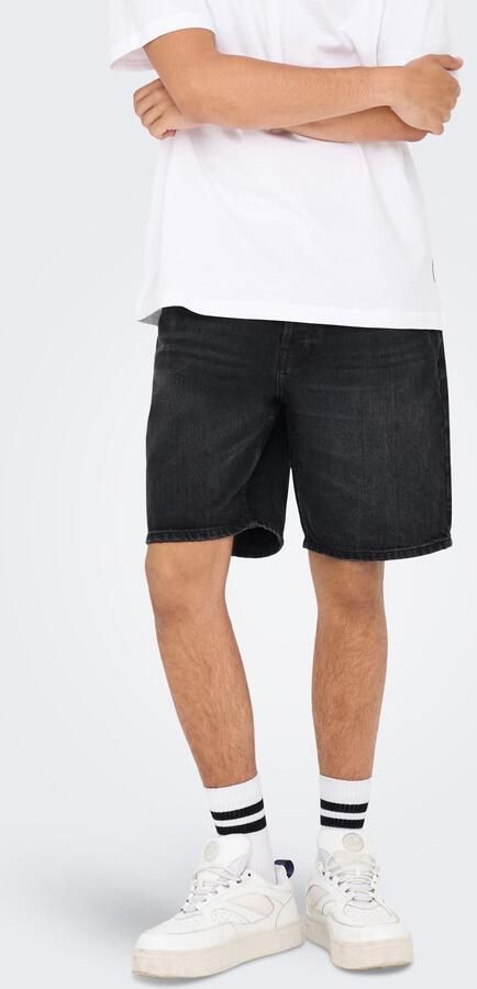 ONLY & SONS Short ONSEDGE BLACK 2047 TAI DNM SHORTS - Foto 6