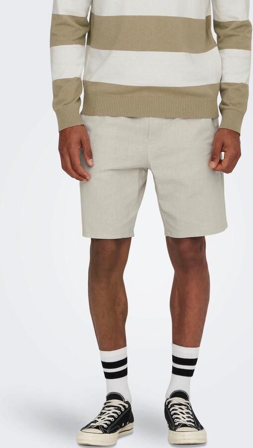 Only & Sons Korte broek van een mix van katoen en linnen model 'LINUS' - Foto 6
