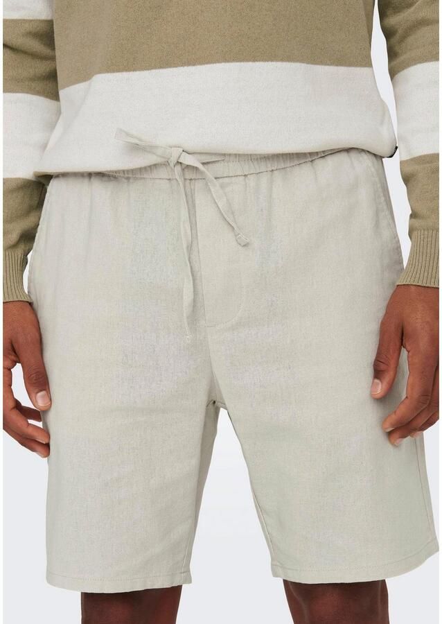 Only & Sons Korte broek van een mix van katoen en linnen model 'LINUS' - Foto 2