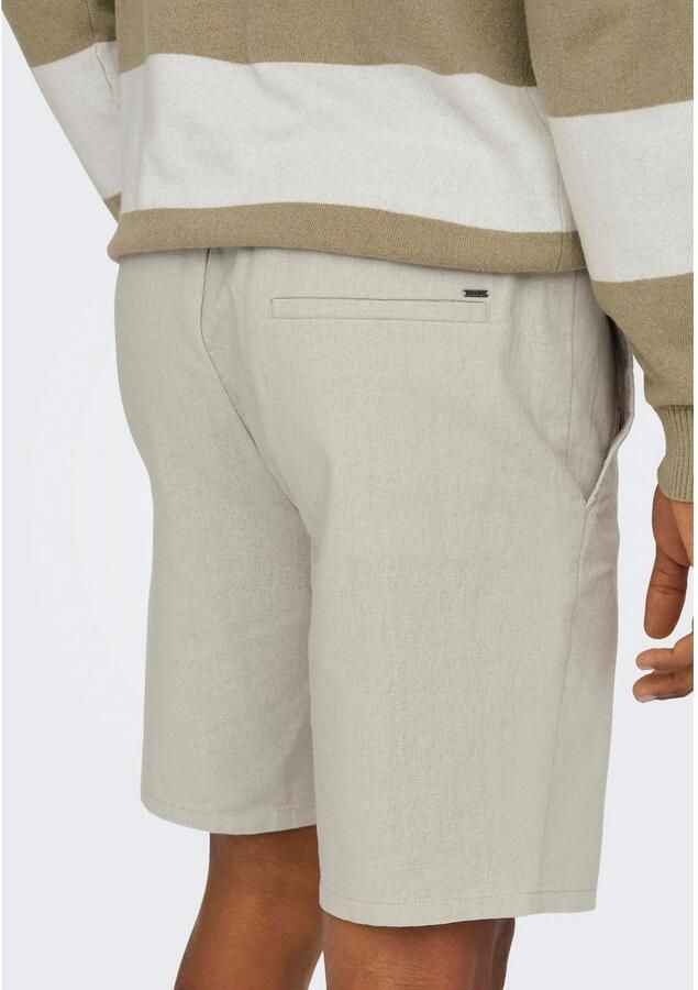 Only & Sons Korte broek van een mix van katoen en linnen model 'LINUS' - Foto 3