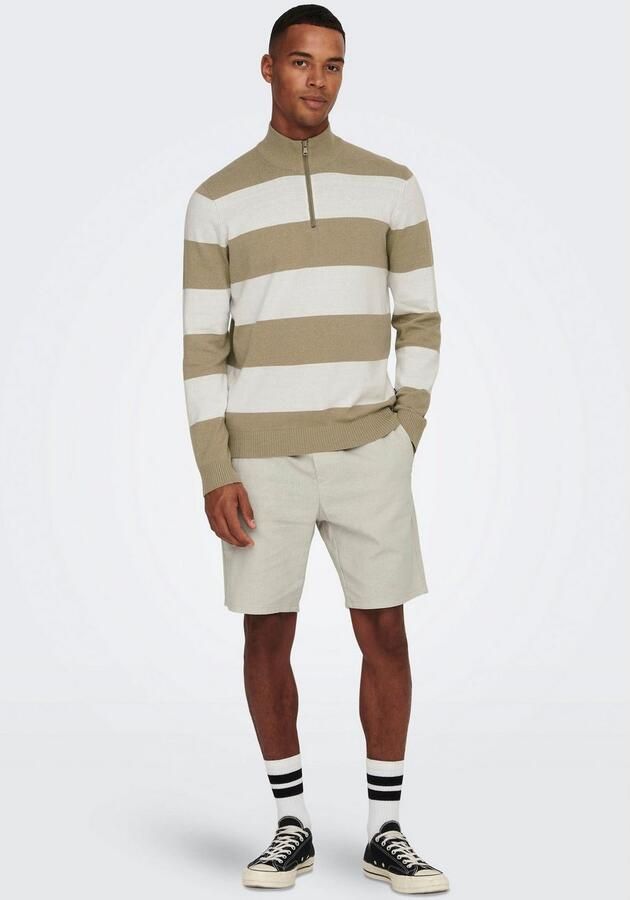 Only & Sons Korte broek van een mix van katoen en linnen model 'LINUS' - Foto 4