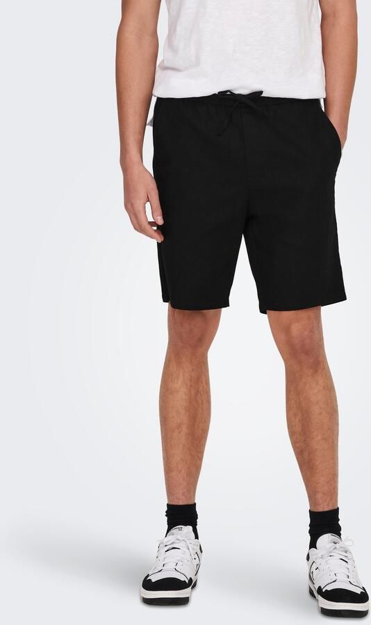 Only & Sons Korte broek van een mix van katoen en linnen model 'LINUS' - Foto 7