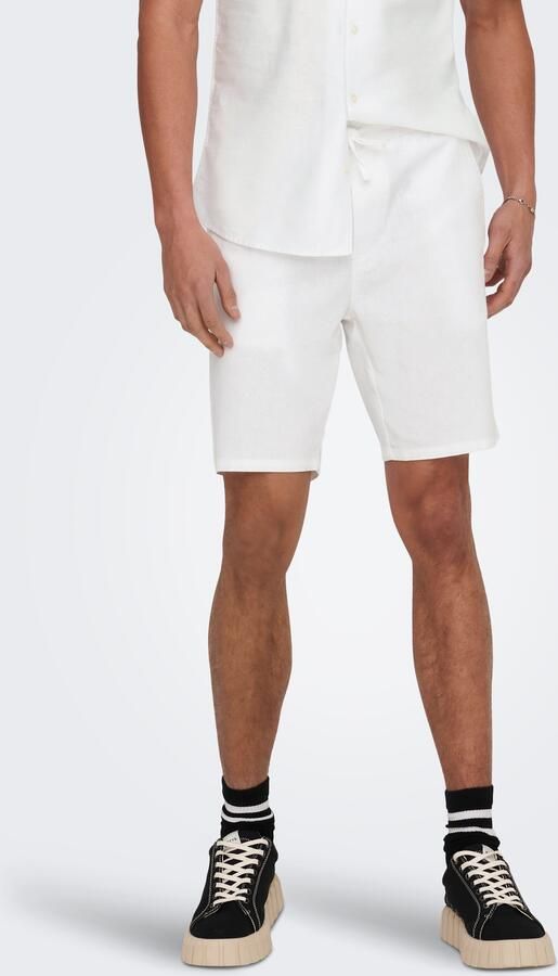 Only & Sons Korte broek van een mix van katoen en linnen model 'LINUS' - Foto 6