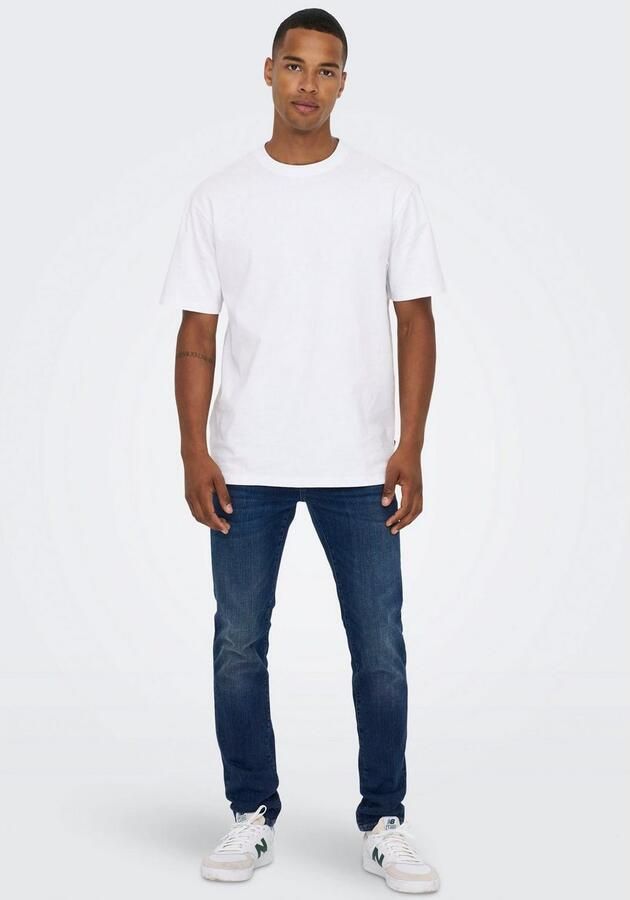 ONLY & SONS slim fit jeans ONSLOOM 4514 dark blue denim - Foto 4