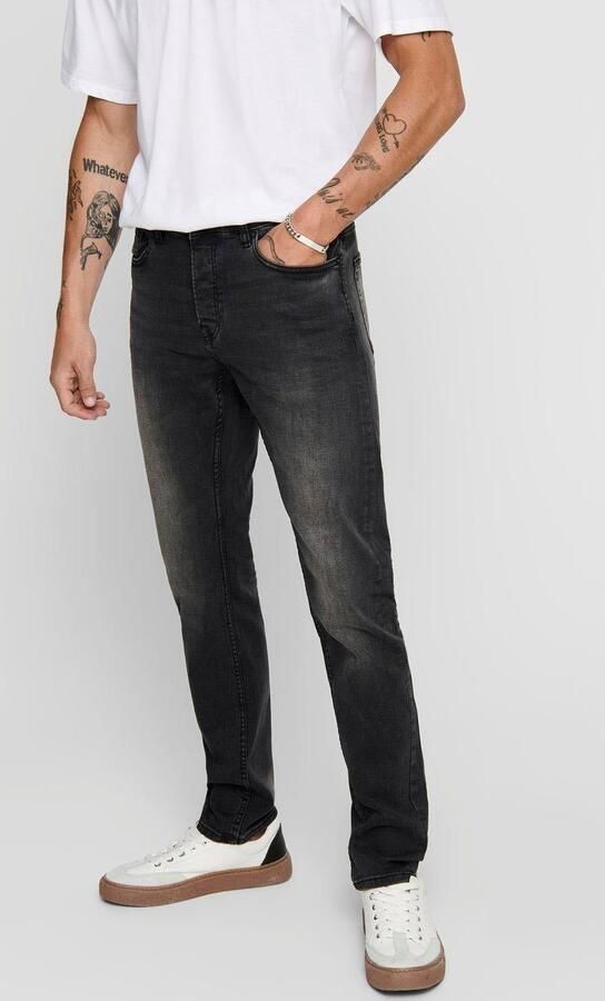 Only & Sons Slim fit jeans Met zwarte wassing loom Black Heren - Foto 9
