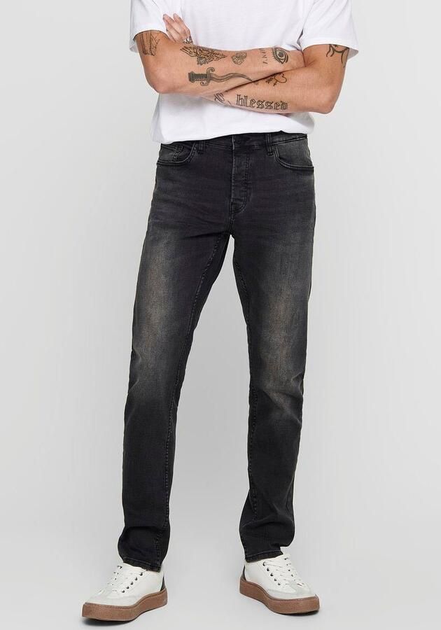 Only & Sons Slim fit jeans Met zwarte wassing loom Black Heren - Foto 7