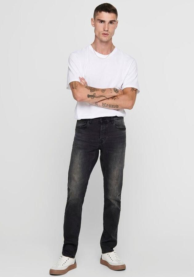 Only & Sons Slim fit jeans Met zwarte wassing loom Black Heren - Foto 8