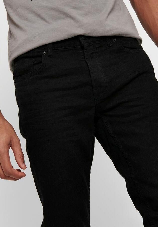 Only & Sons Heren Zwarte Jeans met Ritssluiting en Knoopsluiting Black Heren - Foto 5