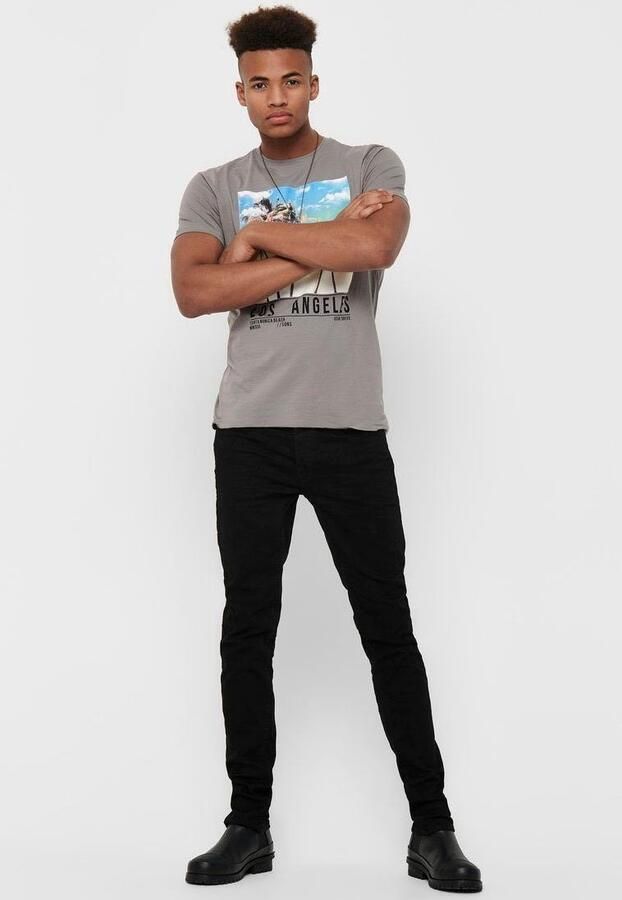 Only & Sons Heren Zwarte Jeans met Ritssluiting en Knoopsluiting Black Heren - Foto 6