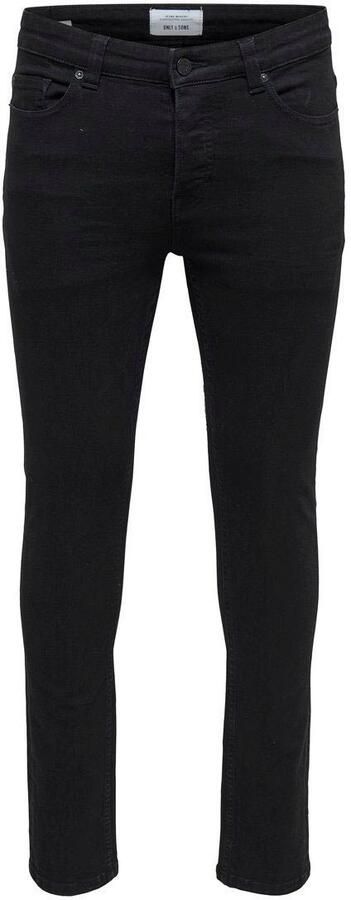 Only & Sons Heren Zwarte Jeans met Ritssluiting en Knoopsluiting Black Heren - Foto 11
