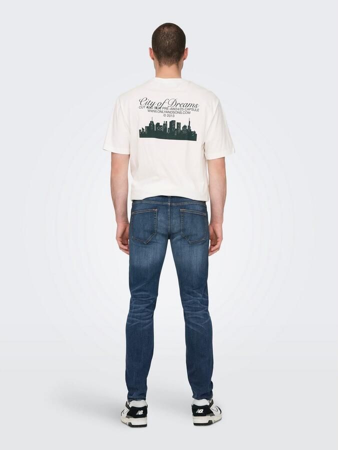 ONLY & SONS slim fit jeans ONSLOOM dark medium blue denim - Foto 4