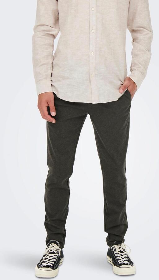 ONLY & SONS gemêleerde tapered fit broek ONSMARK slate black - Foto 6