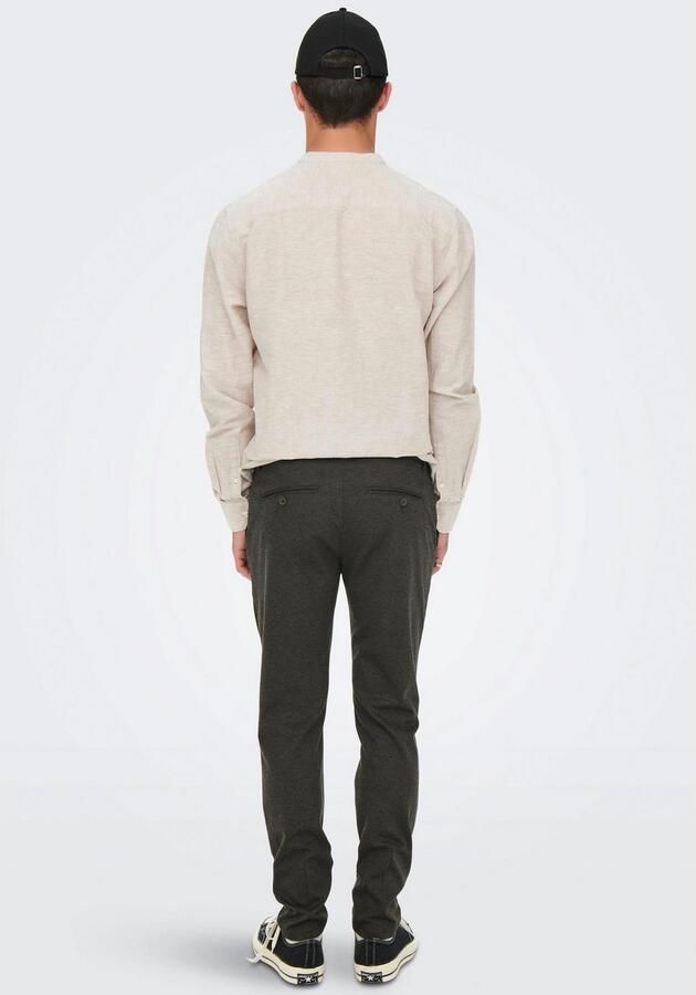 ONLY & SONS gemêleerde tapered fit broek ONSMARK slate black - Foto 4