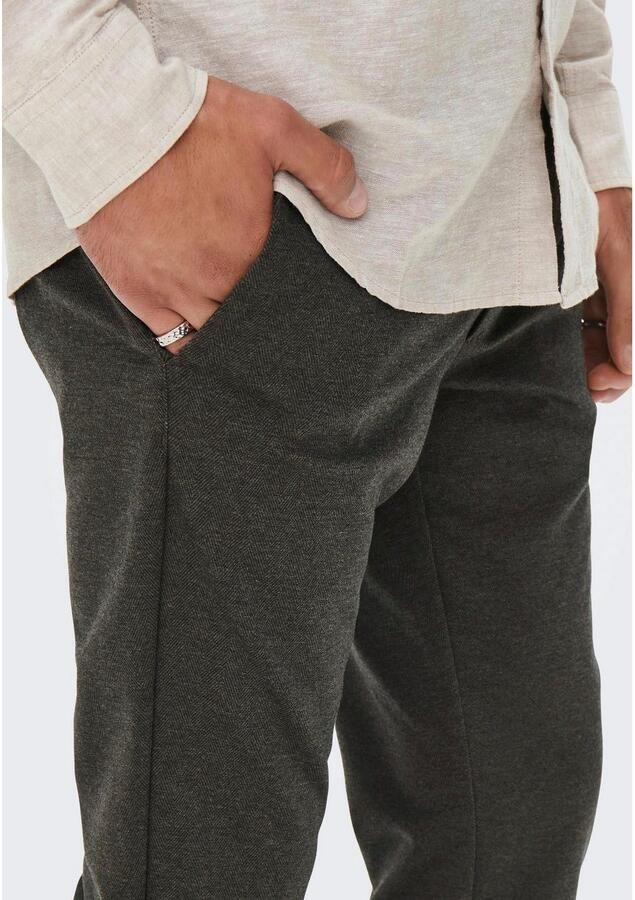 ONLY & SONS gemêleerde tapered fit broek ONSMARK slate black - Foto 2