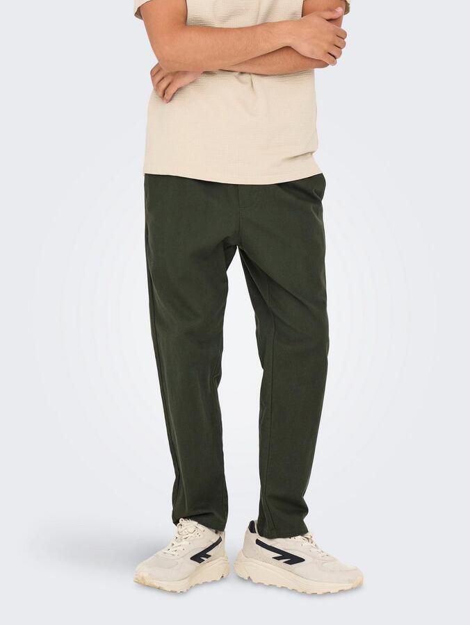 ONLY & SONS Stoffen broek ONSLINUS CROP 0007 COT LIN PNT NOOS - Foto 5