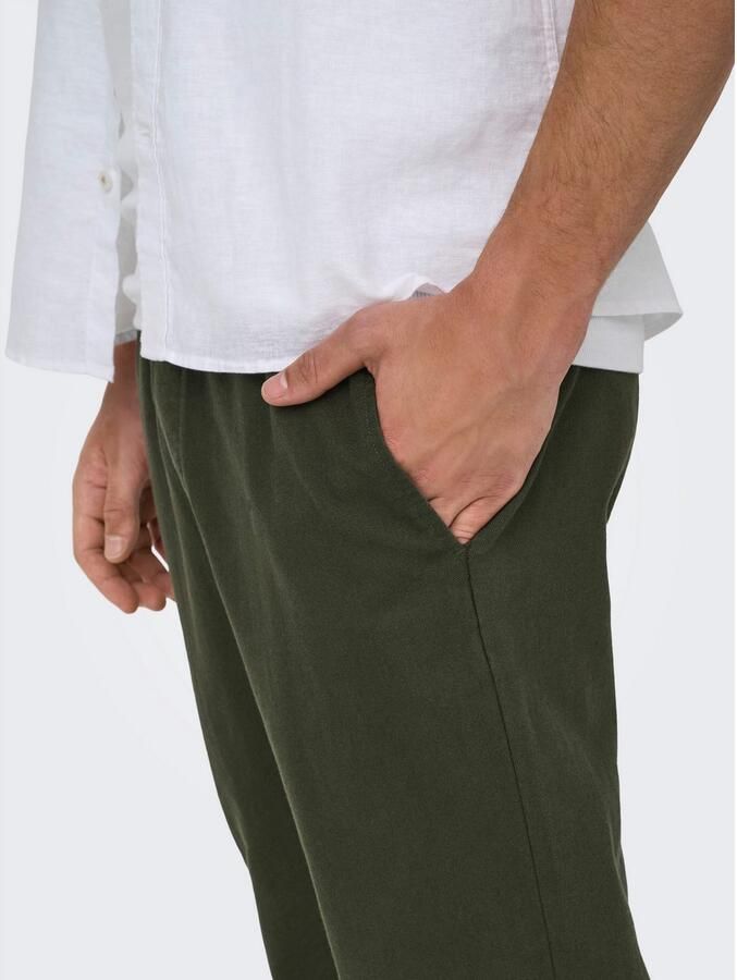 ONLY & SONS Stoffen broek ONSLINUS CROP 0007 COT LIN PNT NOOS - Foto 4