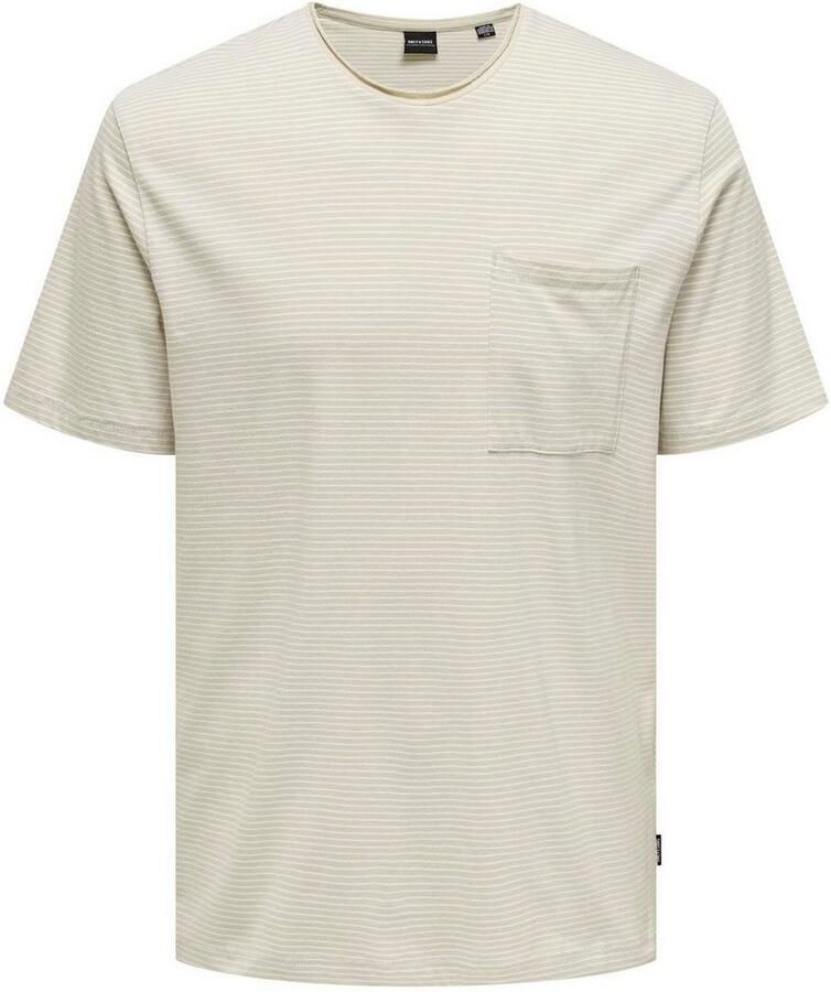 Only & Sons Regular Fit T-shirt Beige Heren