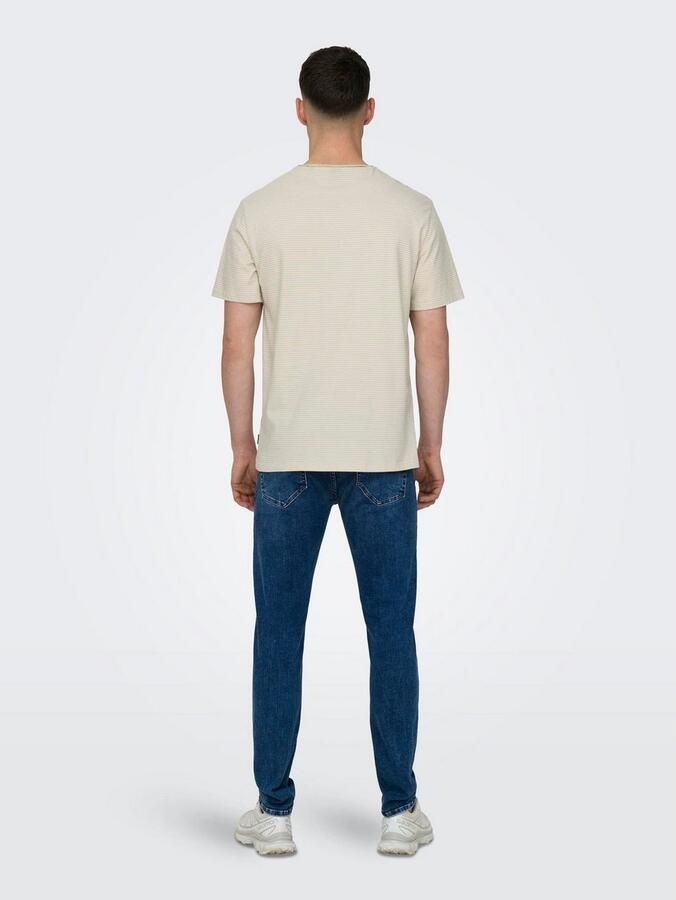 Only & Sons Regular Fit T-shirt Beige Heren - Foto 5