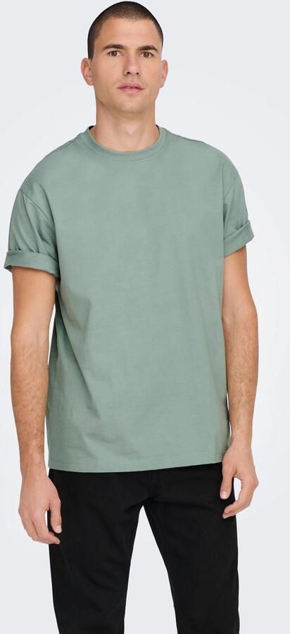Only & Sons T-shirt met geribde ronde hals model 'FRED' - Foto 6