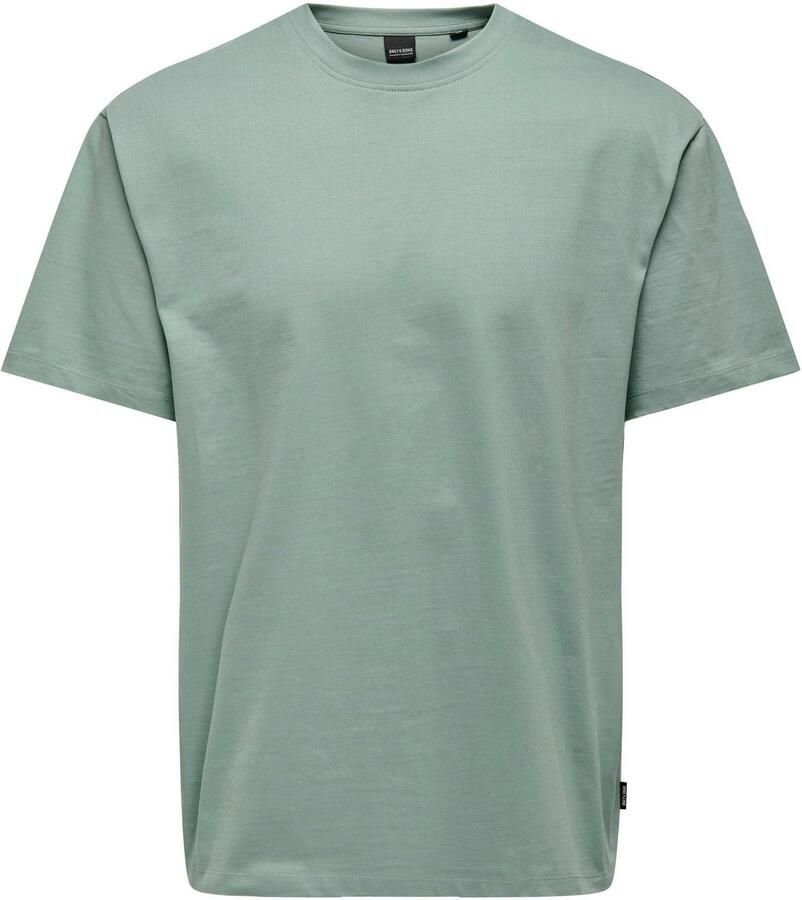 Only & Sons T-shirt met geribde ronde hals model 'FRED'