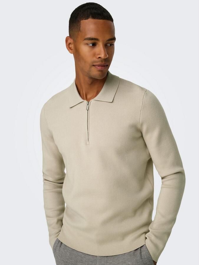 ONLY & SONS Trui met polokraag ONSCOOPER REG LS 12 HALF ZIP POLO - Foto 4