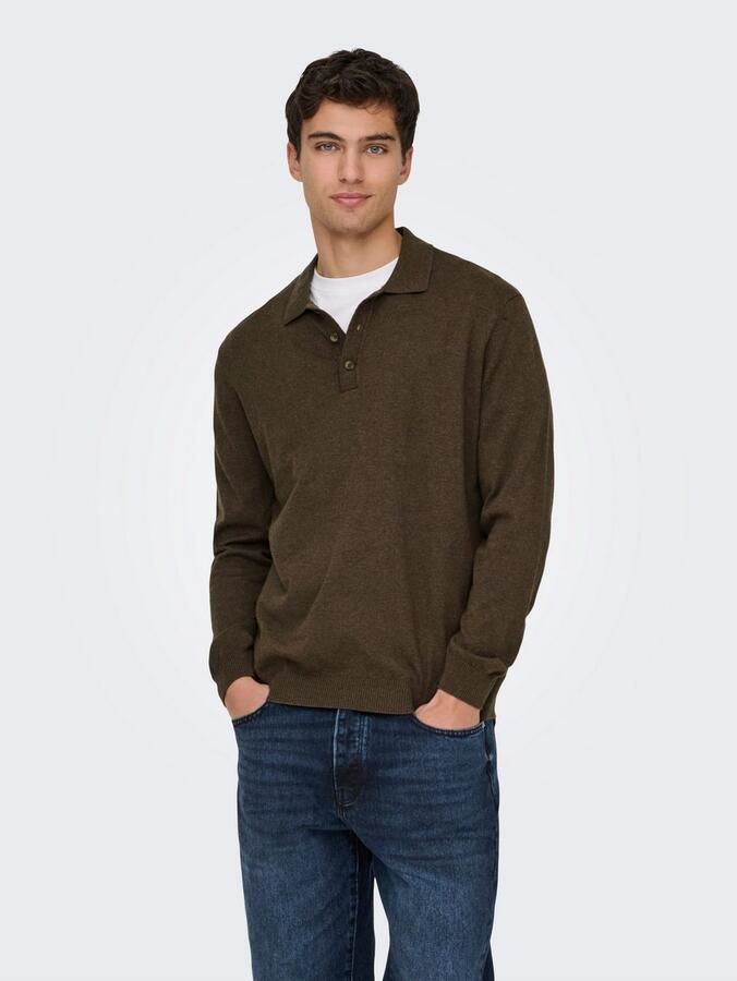 ONLY & SONS Trui met polokraag ONSLOUI REG 12 LS MEL POLO KNIT - Foto 2