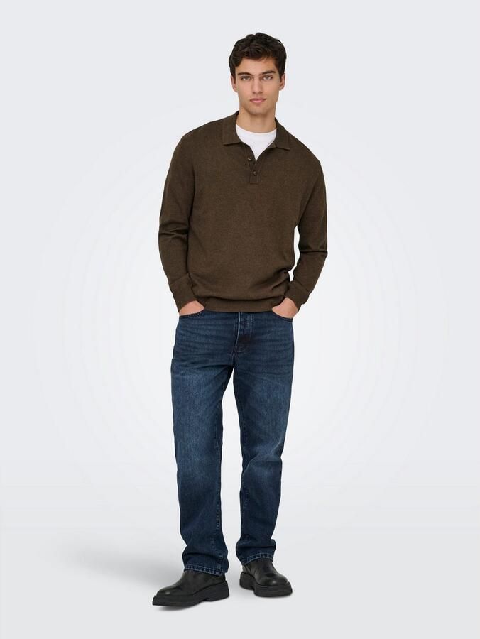 ONLY & SONS Trui met polokraag ONSLOUI REG 12 LS MEL POLO KNIT - Foto 3