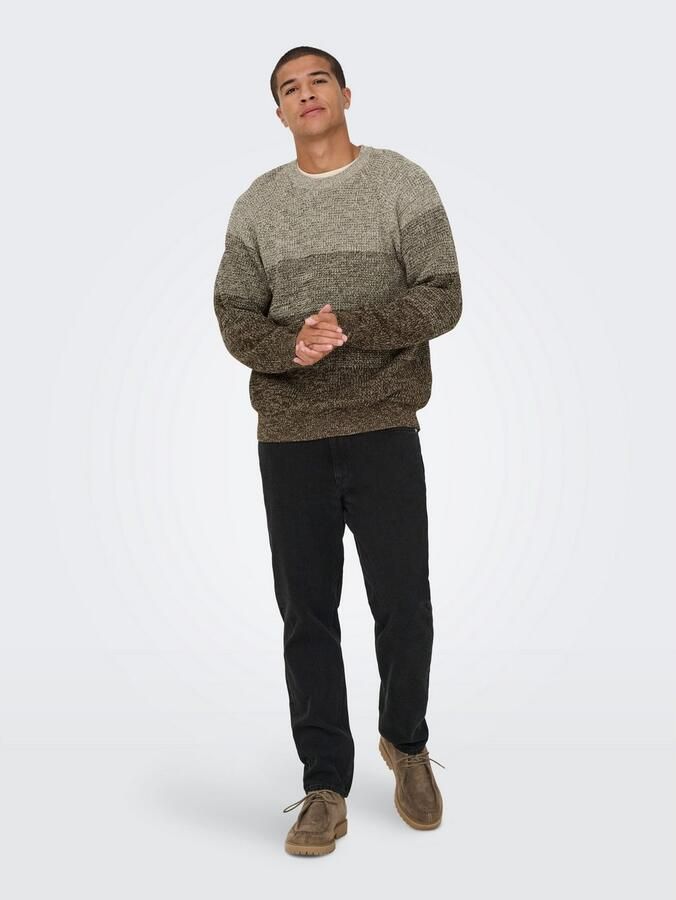 Only & Sons Relaxed fit gebreide pullover van puur katoen model 'BIRK' - Foto 4