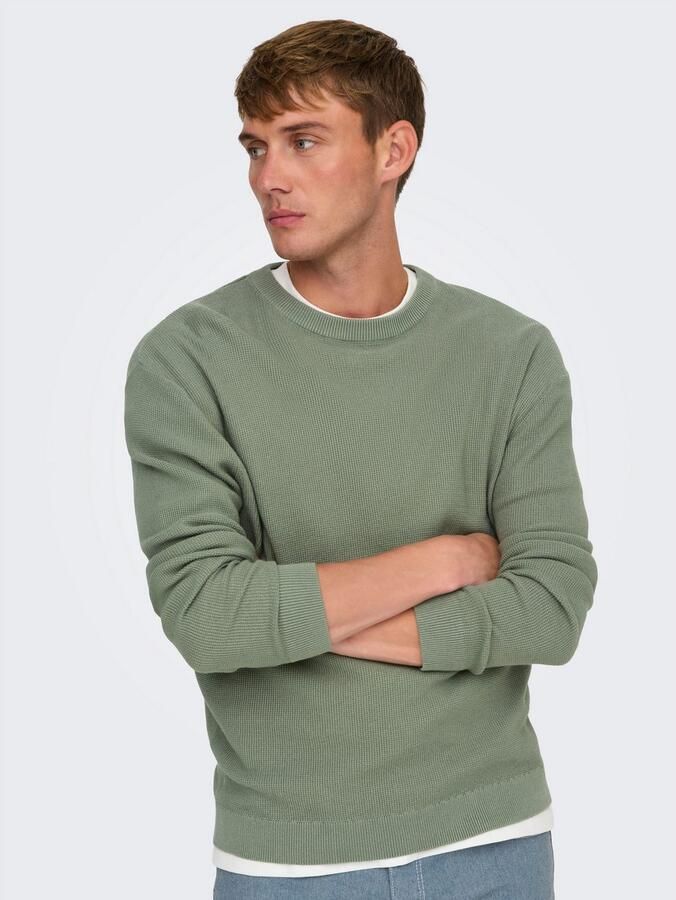 ONLY & SONS Trui met ronde hals ONSTONY DS 12 LS WAFFLE CREW KNIT - Foto 2