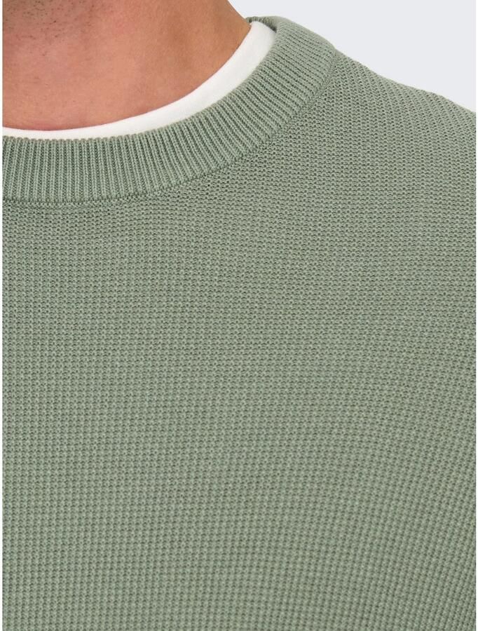 ONLY & SONS Trui met ronde hals ONSTONY DS 12 LS WAFFLE CREW KNIT