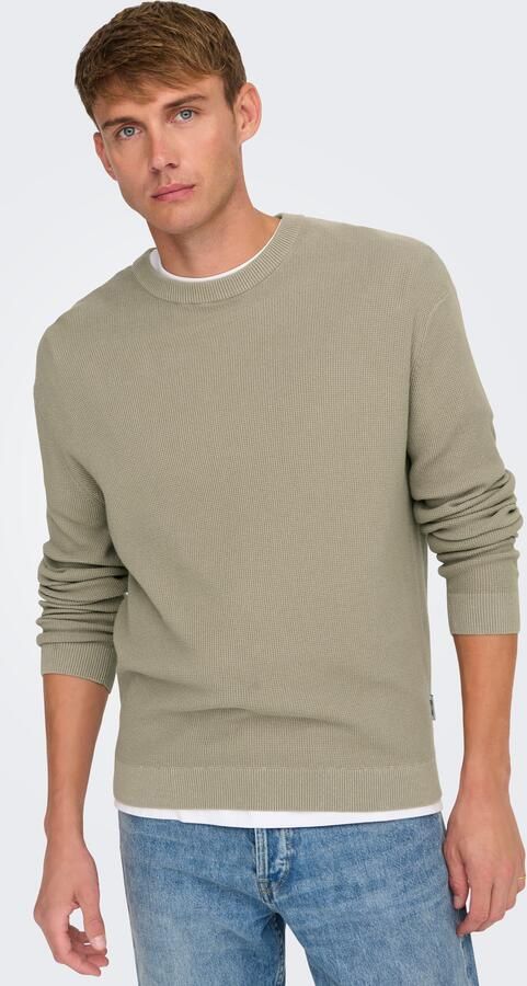 ONLY & SONS Trui met ronde hals ONSTONY DS 12 LS WAFFLE CREW KNIT - Foto 5