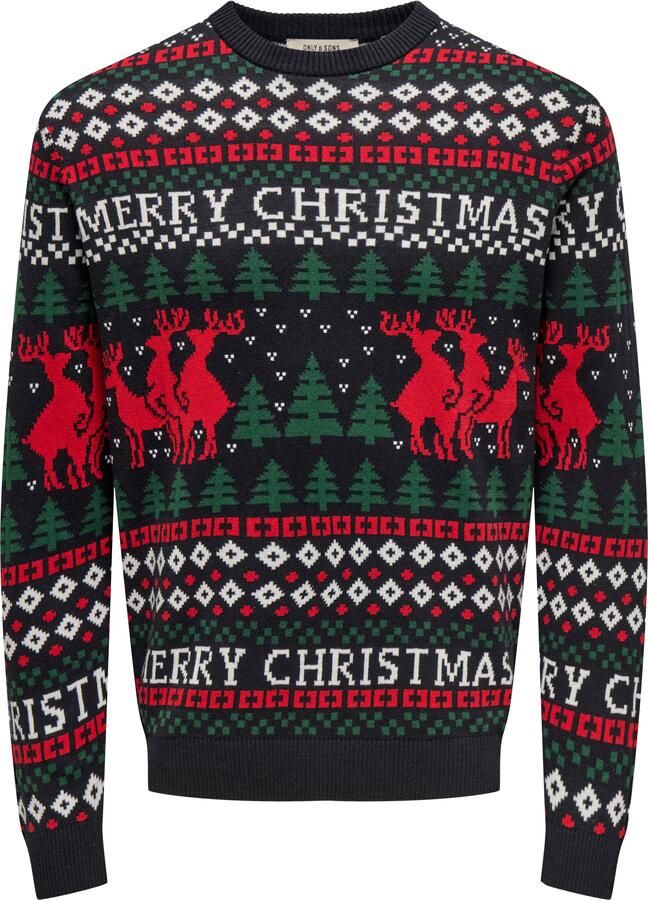 ONLY & SONS Trui met ronde hals ONSX-MAX REG DEER CREW KNIT