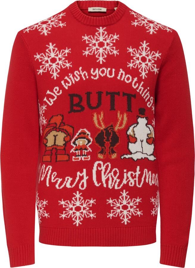 ONLY & SONS Trui met ronde hals ONSX-MAX SNOW REG CREW KNIT