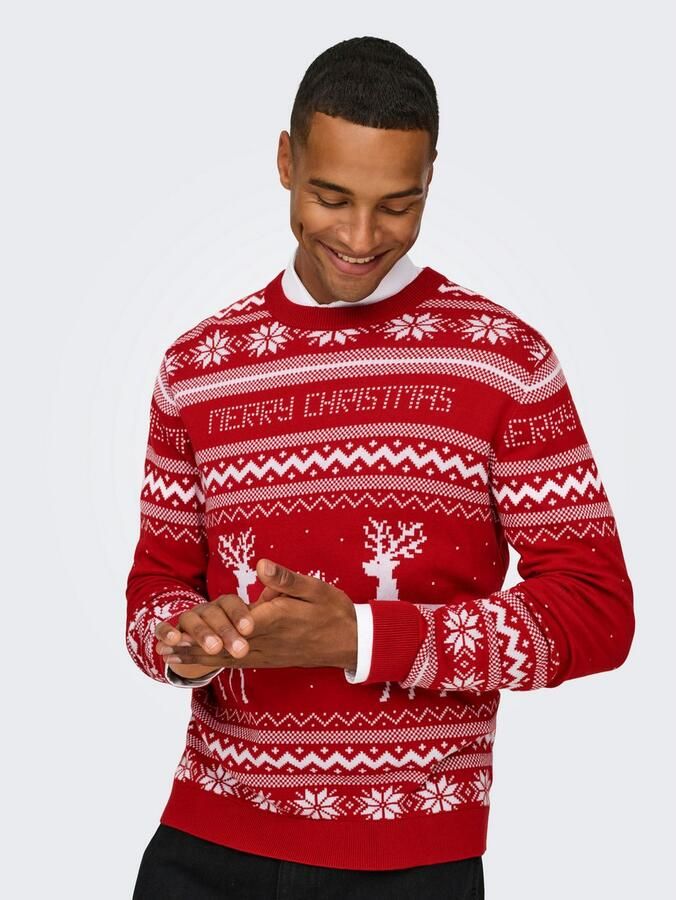 ONLY & SONS Trui met ronde hals ONSXMAS REG 5 JAQ CREW KNIT - Foto 2