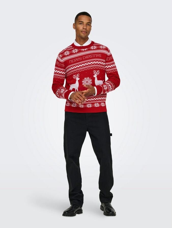 ONLY & SONS Trui met ronde hals ONSXMAS REG 5 JAQ CREW KNIT - Foto 3
