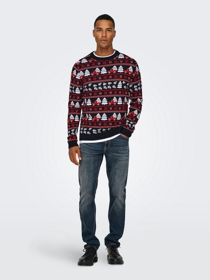 ONLY & SONS Trui met ronde hals ONSXMAS REG 5 JAQ CREW KNIT - Foto 3